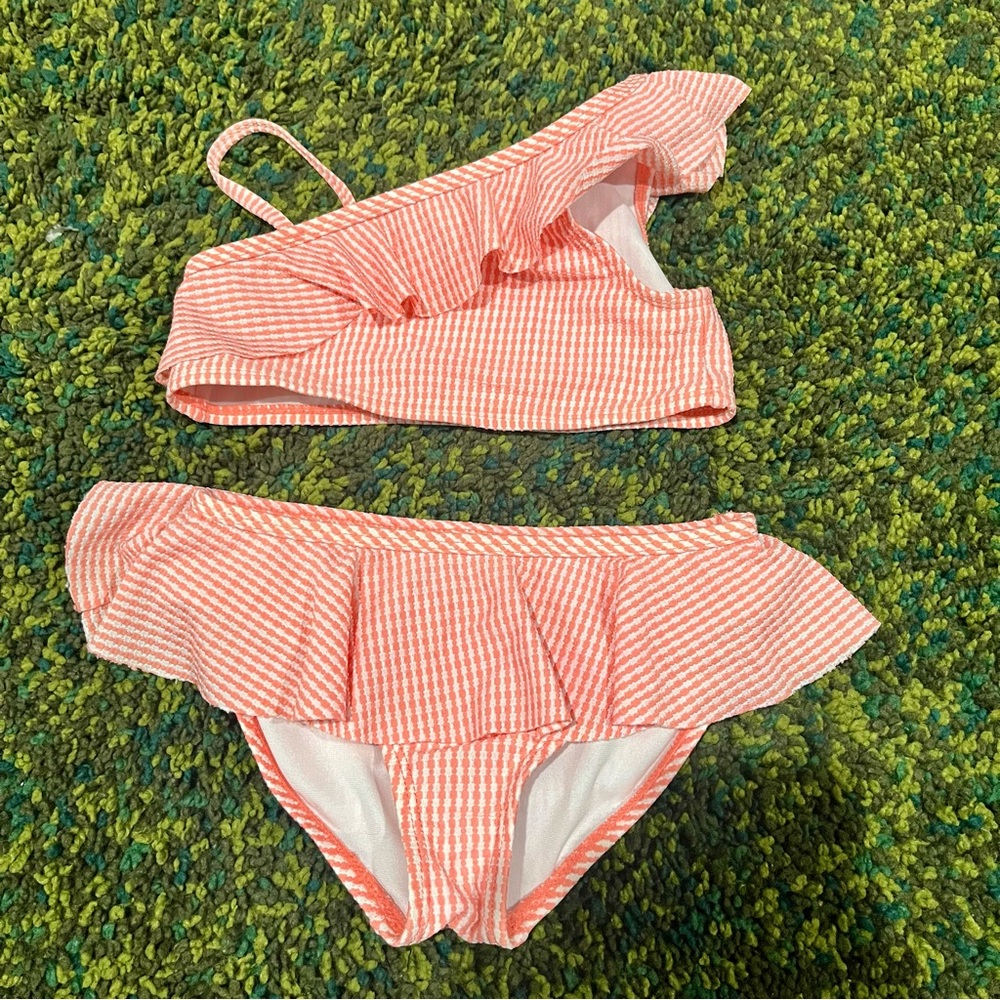 Janie and Jack two piece ruffle striped swimsuit